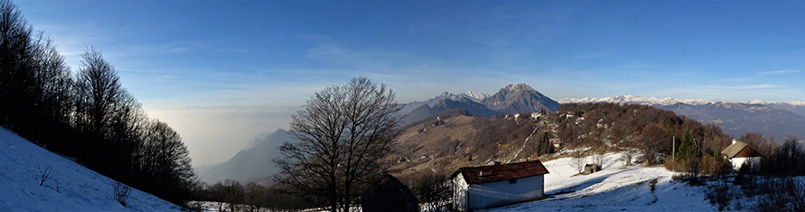 Salendo al Monte Tesoro pestando neve vista in Forcella Alta ed oltre il 24 gennaio 2018